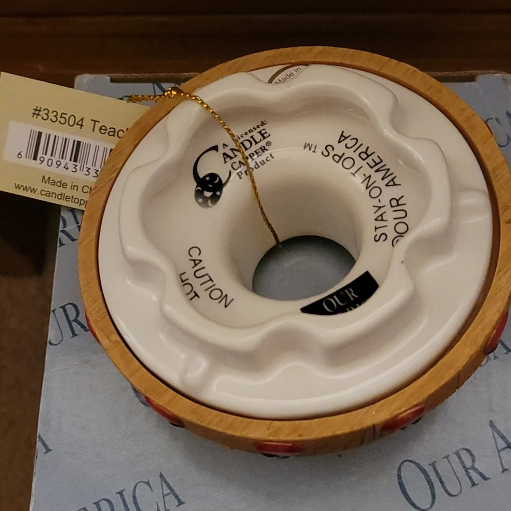 Our America Candle Topper New Teacher Stay-on-top